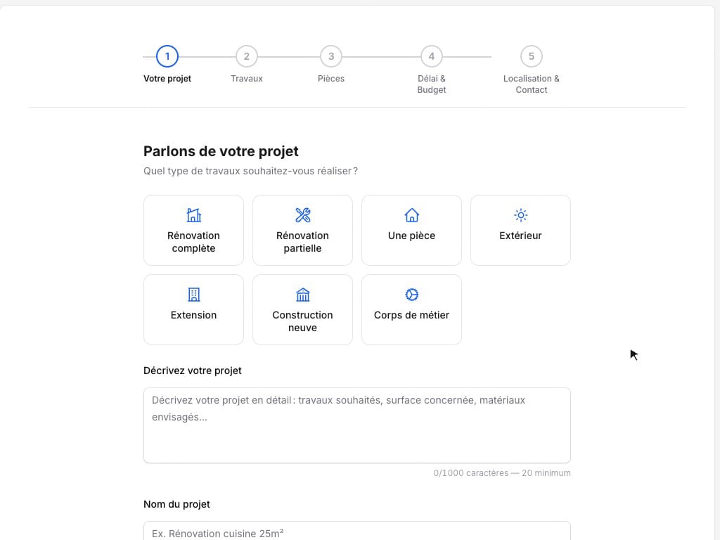 Vidéo sans son : les sept étapes d’une rénovation de cuisine dans Hello Chantier, de la description du projet aux factures.